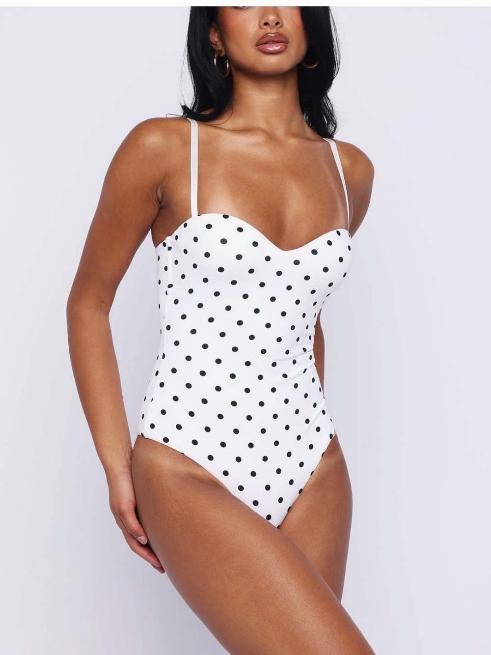 White/Black Polka Dot Bodysuit